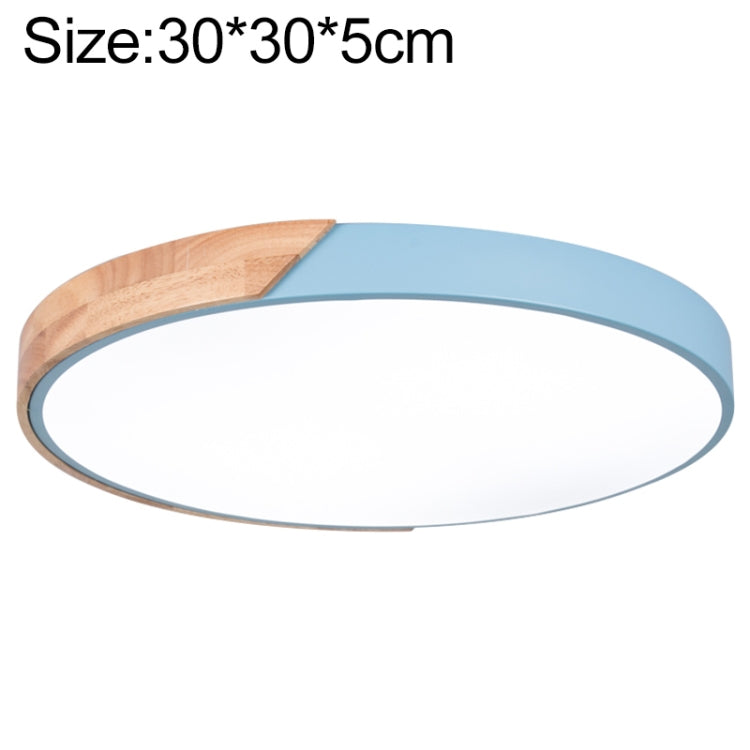 Wood Macaron LED Round Ceiling Lamp, White Light