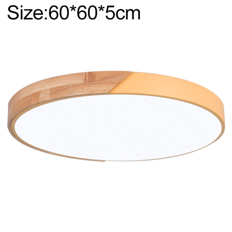 Wood Macaron LED Round Ceiling Lamp, White Light