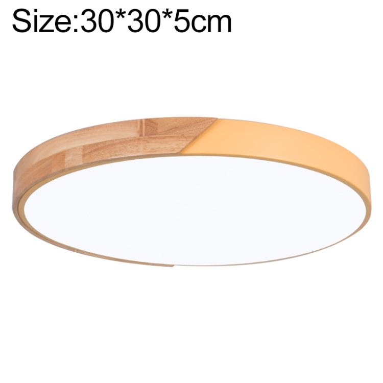 Wood Macaron LED Round Ceiling Lamp, 3-Colors Light