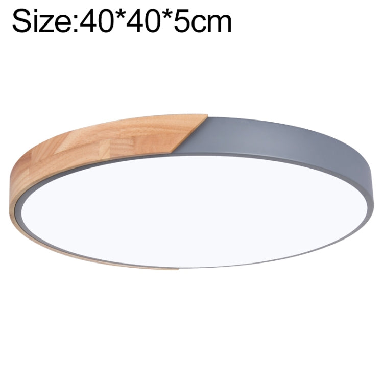 Wood Macaron LED Round Ceiling Lamp, 3-Colors Light