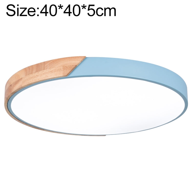 Wood Macaron LED Round Ceiling Lamp, 3-Colors Light