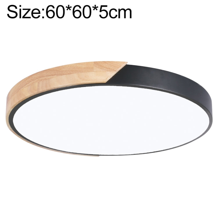 Wood Macaron LED Round Ceiling Lamp, 3-Colors Light