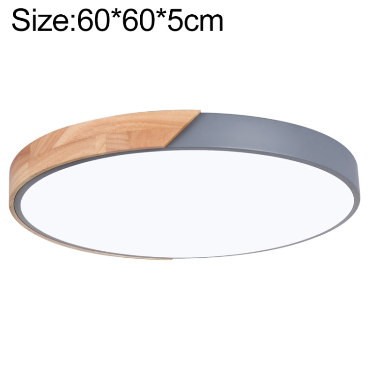 Wood Macaron LED Round Ceiling Lamp, 3-Colors Light