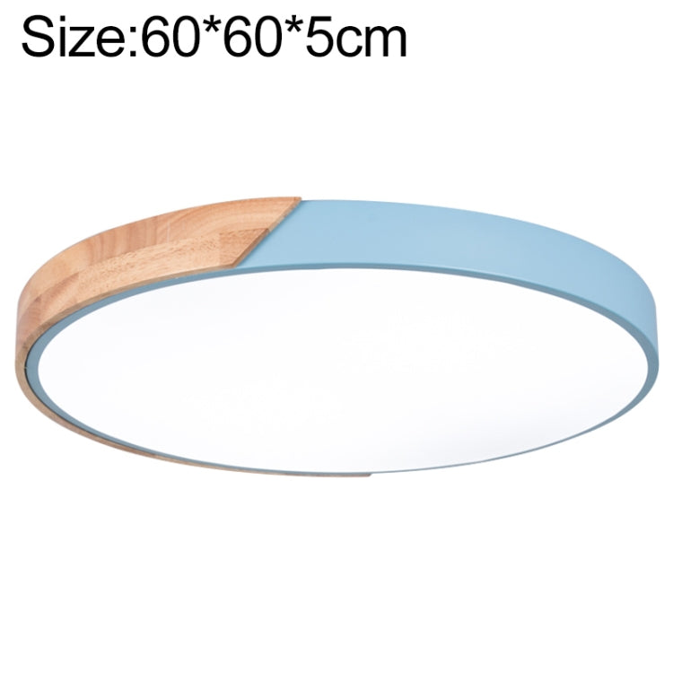 Wood Macaron LED Round Ceiling Lamp, 3-Colors Light