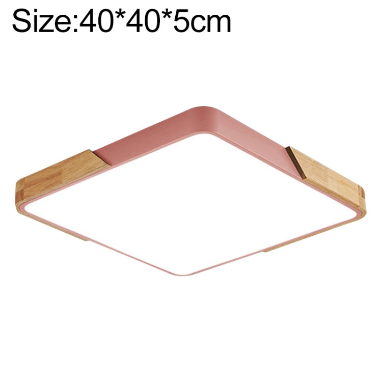 Wood Macaron LED Square Ceiling Lamp, 3-Colors Light