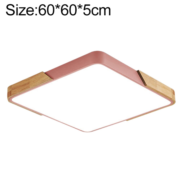 Wood Macaron LED Square Ceiling Lamp, 3-Colors Light