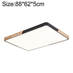 Wood Macaron LED Rectangle Ceiling Lamp, White Light