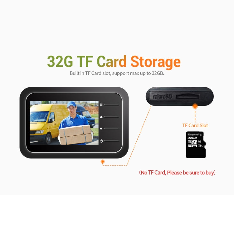 ESCAM C22 2.4 inch Screen Digital Door Viewer, Support Night Vision, TF Card, Take Photos and Video