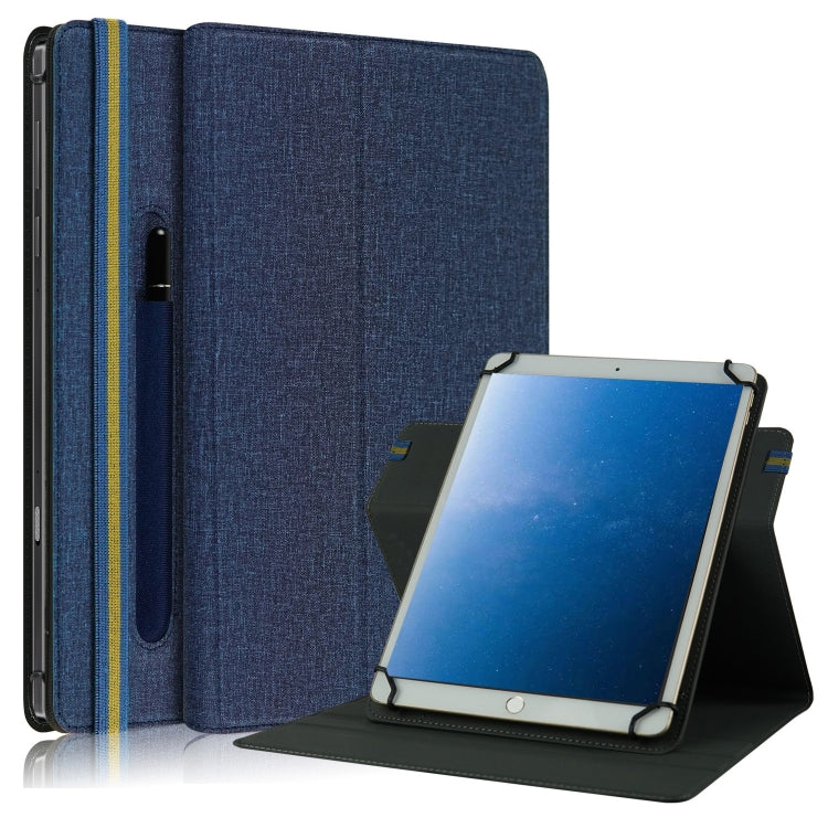 Cloth Texture Horizontal Flip Universal Tablet PC Leather Case with Pen Slot