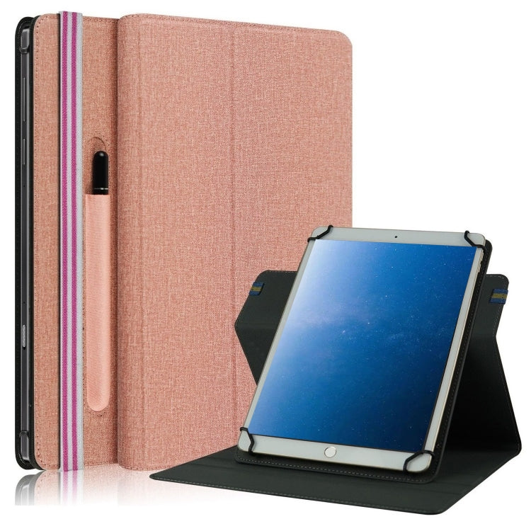Cloth Texture Horizontal Flip Universal Tablet PC Leather Case with Pen Slot