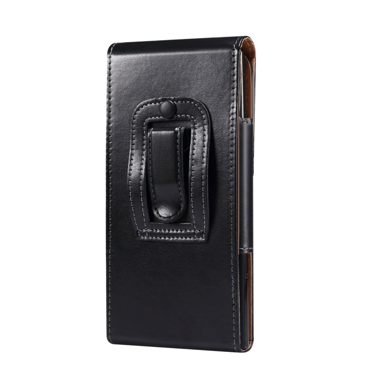 Men Glossy Texture Leather Portable Mobile Phone Waist Bag for 6.9 inch or below
