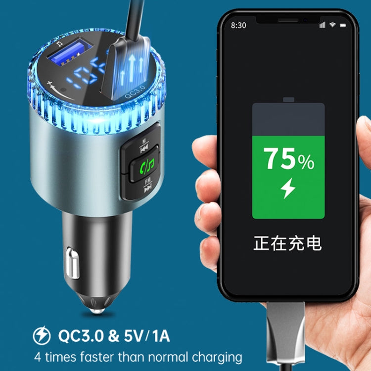 BC77 QC3.0 Fast Charging Car Bluetooth Hands-free MP3 Player FM Transmitter