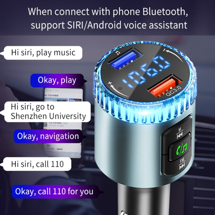BC77 QC3.0 Fast Charging Car Bluetooth Hands-free MP3 Player FM Transmitter