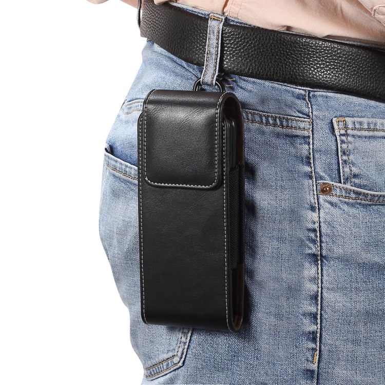 Lambskin Texture Leather Waist Bag for Folding Mobile Phone