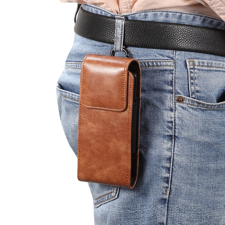 Lambskin Texture Leather Waist Bag for Folding Mobile Phone
