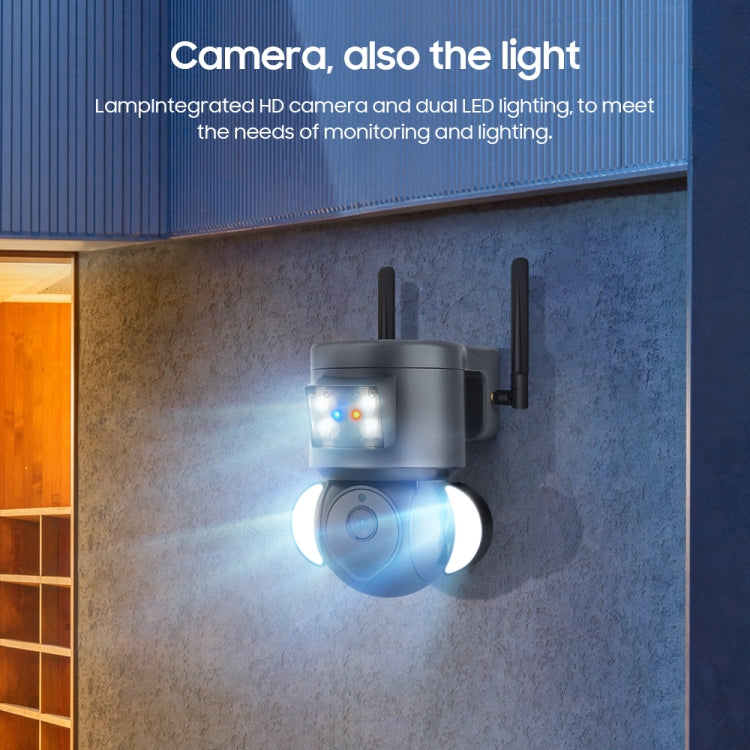 4MP 4G Smart Security Floodlight Camera Support Two-way Audio / Night Vision