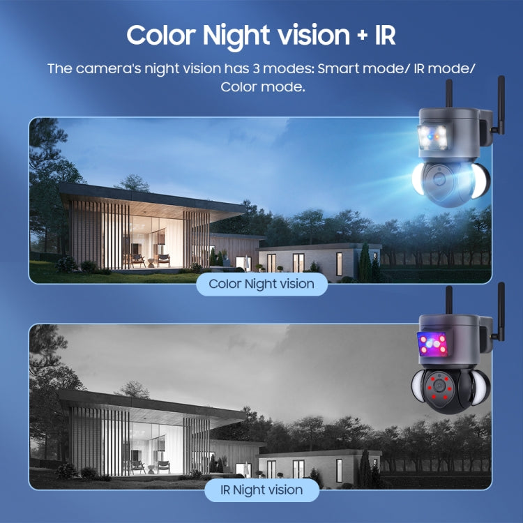 4MP 4G Smart Security Floodlight Camera Support Two-way Audio / Night Vision
