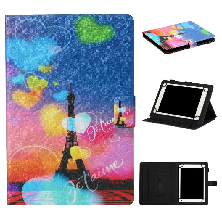 Tablet PC Universal Coloured Drawing Pattern Horizontal Flip Leather Case with Holder & Card Slot