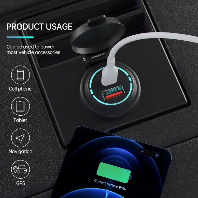 ZH-1786A2 QC3.0 USB-A + Type-C Dual Interface Car Charger, Cable Length: 60cm