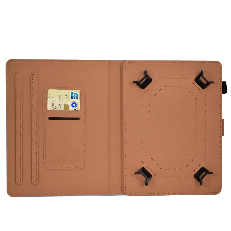 Solid Color Tablet PC Universal Magnetic Horizontal Flip Leather Case with Card Slots & Holder