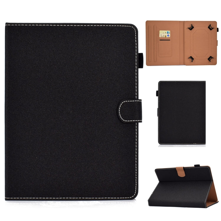 Solid Color Tablet PC Universal Magnetic Horizontal Flip Leather Case with Card Slots & Holder