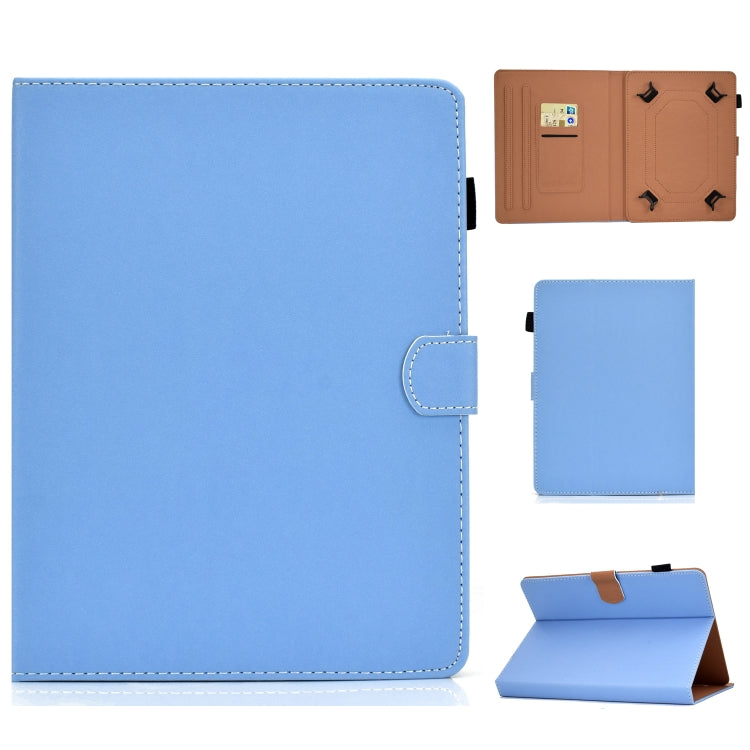 Solid Color Tablet PC Universal Magnetic Horizontal Flip Leather Case with Card Slots & Holder