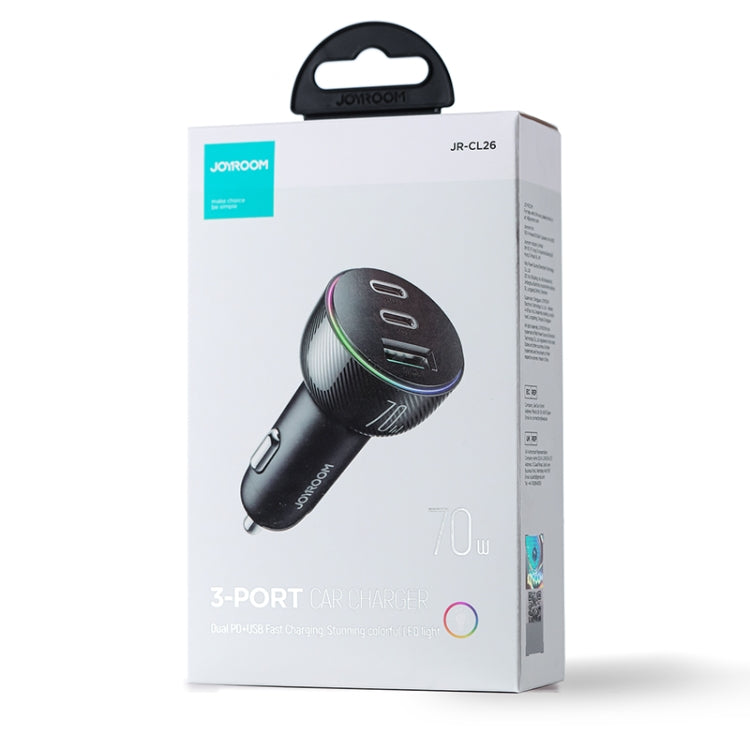JOYROOM JR-CL26 70W 3-port USB+USB-C / Type-C Car Charger