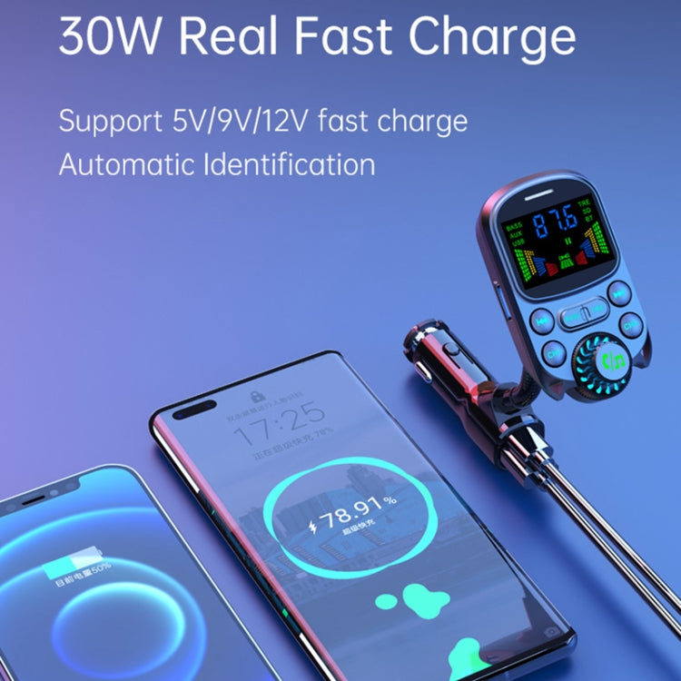 BC86 Colorful Screen Car Bluetooth 5.3 FM Transmitter MP3 Player