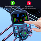 BC86 Colorful Screen Car Bluetooth 5.3 FM Transmitter MP3 Player