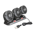 F4310 360-Degree Rotating Adjustable Car Three-Head Fan