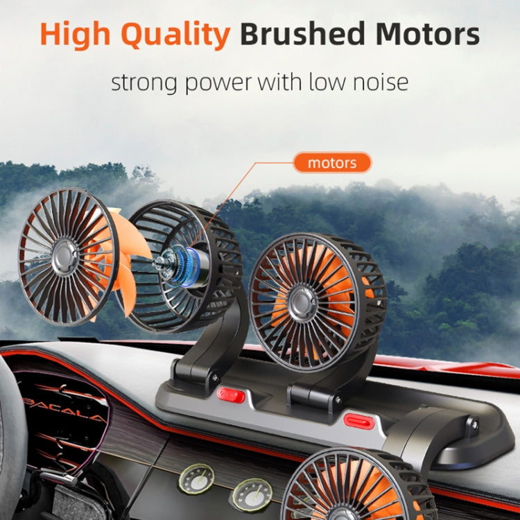 F4310 360-Degree Rotating Adjustable Car Three-Head Fan