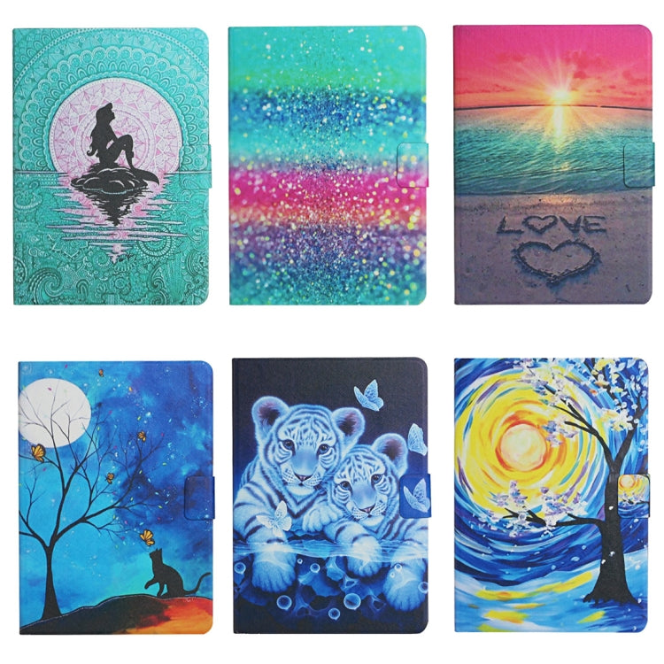 Colored Drawing Pattern Horizontal Flip Leather Case with Holder & Card Slots