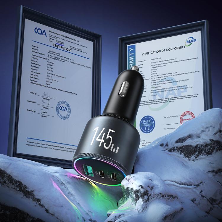 JOYROOM JR-CCN07 145W Dual PD+QC3.0 3-Port Car Charger