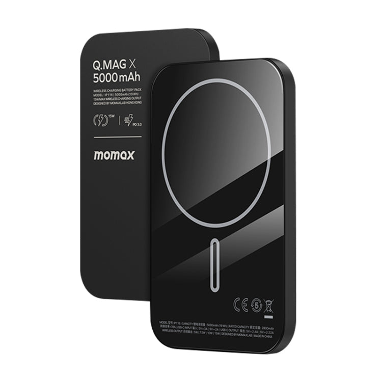 MOMAX Q.MAG X Portable Metal Magnetic Wireless Power Bank