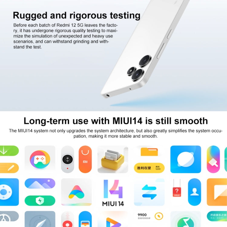 Xiaomi Redmi 12 5G,  6.79 inch MIUI 14 Qualcomm Snapdragon 4 Gen2 Octa Core up to 2.2GHz, Network: 5G, Not Support Google Play