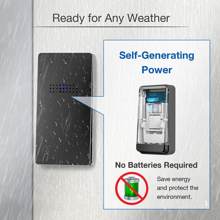 C303B One to One Home Wireless Doorbell Temperature Digital Display Remote Control Elderly Pager