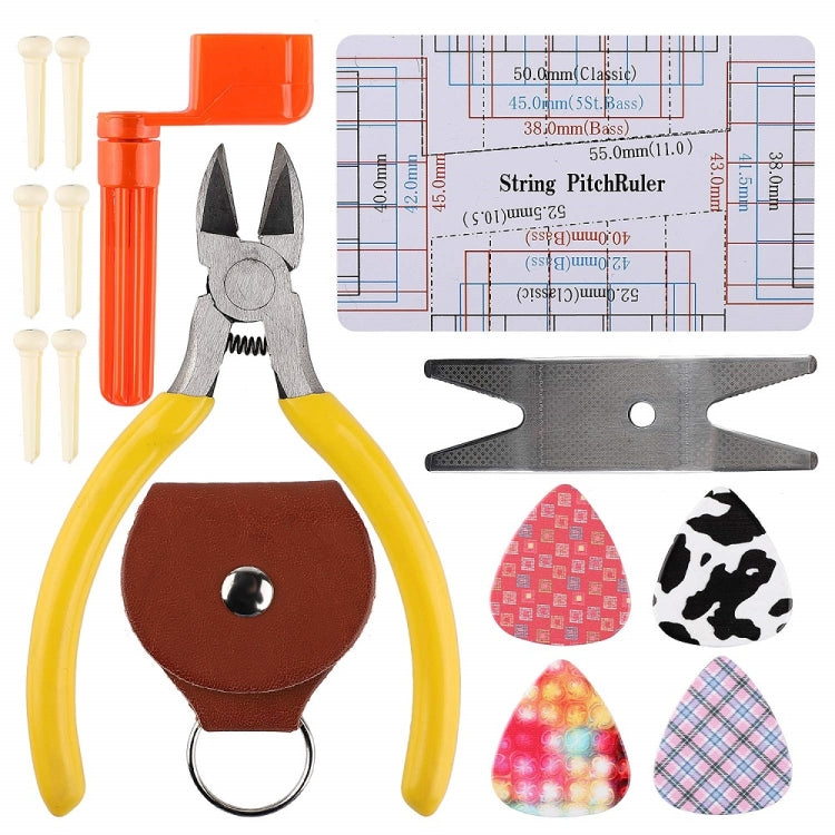 Guitar Repair Tool Set, File Wrench, Chord Cut And Winder, Frets Polishing