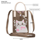 Cat Knitted Mini Crossbody Phone Bag For 6.9 inch and Below Phones