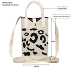Leopard Print Knitted Mini Crossbody Phone Bag For 6.9 inch and Below Phones