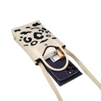 Leopard Print Knitted Mini Crossbody Phone Bag For 6.9 inch and Below Phones