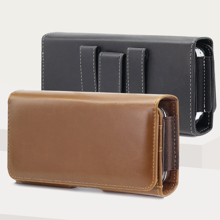5.5-6.7 inch Universal Multifunctional Horizontal Magnetic Flip Cover PU Phone Waist Bag