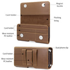 5.5-6.7 inch Universal Multifunctional Horizontal Magnetic Flip Cover PU Phone Waist Bag