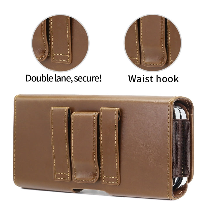 5.5-6.7 inch Universal Multifunctional Horizontal Magnetic Flip Cover PU Phone Waist Bag