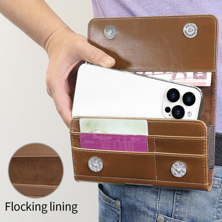 5.5-6.7 inch Universal Multifunctional Horizontal Magnetic Flip Cover PU Phone Waist Bag