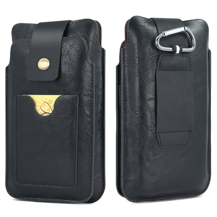 6.5-7.2 inch Universal Retro Magnetic Buckle Double Layer Phone Waist Bag