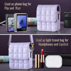 BFB04 Plaid Crossbody Fold Phone Bag