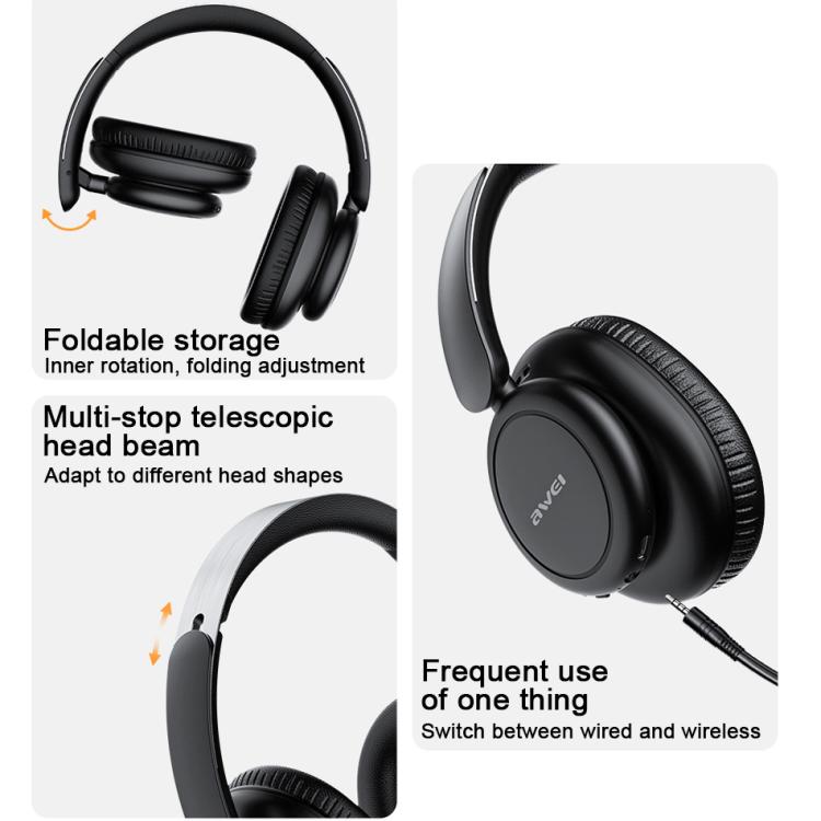 awei A996 Pro Wireless Bluetooth / AUX  V5.3 ANC Headphones