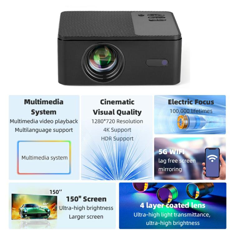 AUN A32 1280x720P 200ANSI D3100 CPU WIFI Display Smart Projector