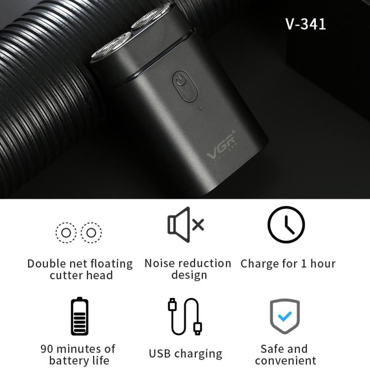 VGR V-341 Rotating 2 Cuttter Head Portable Electric Shaver