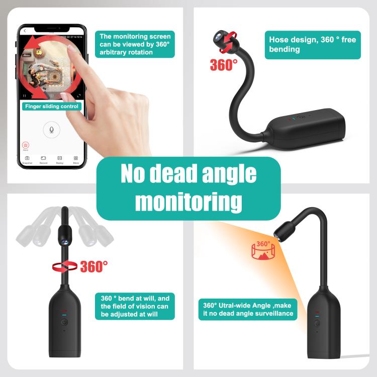 QJ700 1080P HD WiFi Panoramic 360-degree Snake Tube Camera, Support Motion Detection